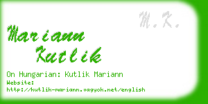 mariann kutlik business card